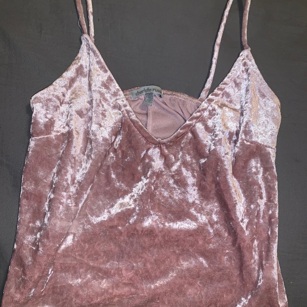 Pink Velvet Tank Top